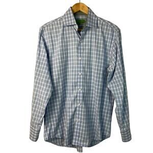 Bristol & Bull Contrast Collar and Cuff Plaid Shirt Size M
